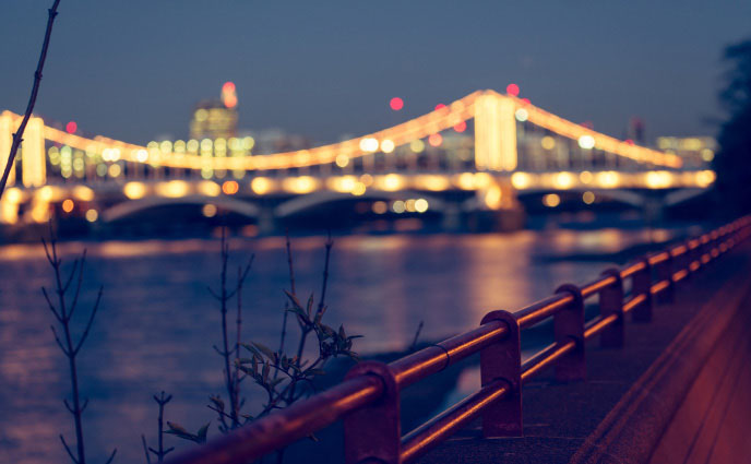 Chelsea bridge night faded